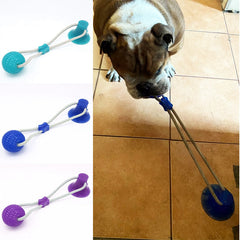 Pet Puppy Interactive Suction Cup Push TPR Ball Toys Molar Bite Toy