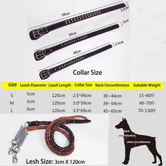 Pet Leather Dog Collar Leash For Large Dog Leather Dog Traction