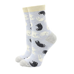 2023 Women Socks Cartoon Animal Cute Printing Dog Penguin