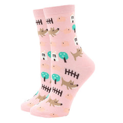 2023 Women Socks Cartoon Animal Cute Printing Dog Penguin