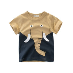 Cartoon Elephant  T-Shirts Kids Cotton Tops