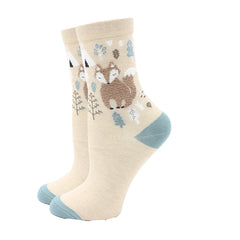 2023 Women Socks Cartoon Animal Cute Printing Dog Penguin