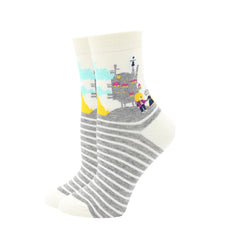 2023 Women Socks Cartoon Animal Cute Printing Dog Penguin