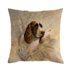 Retro Style Cute Dog Printed Sofa Throw Pillow