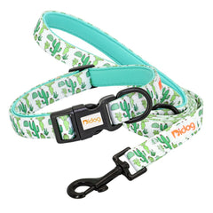 Print Nylon Dog Collar and Leash Set Adjustable Puppy Collars