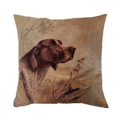 Retro Style Cute Dog Printed Sofa Throw Pillow