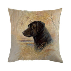 Retro Style Cute Dog Printed Sofa Throw Pillow