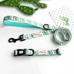 Print Nylon Dog Collar and Leash Set Adjustable Puppy Collars