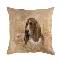 Retro Style Cute Dog Printed Sofa Throw Pillow