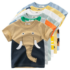 Cartoon Elephant  T-Shirts Kids Cotton Tops