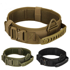 Heavy Tactical Dog Collar with Metal Buckle  Adjustable Millitary Trainning Dog Collar
