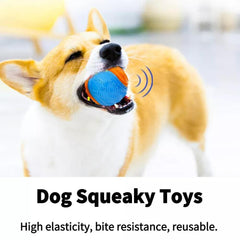 Dog Squeaky Toys Balls Strong Rubber Durable Bouncy Chew